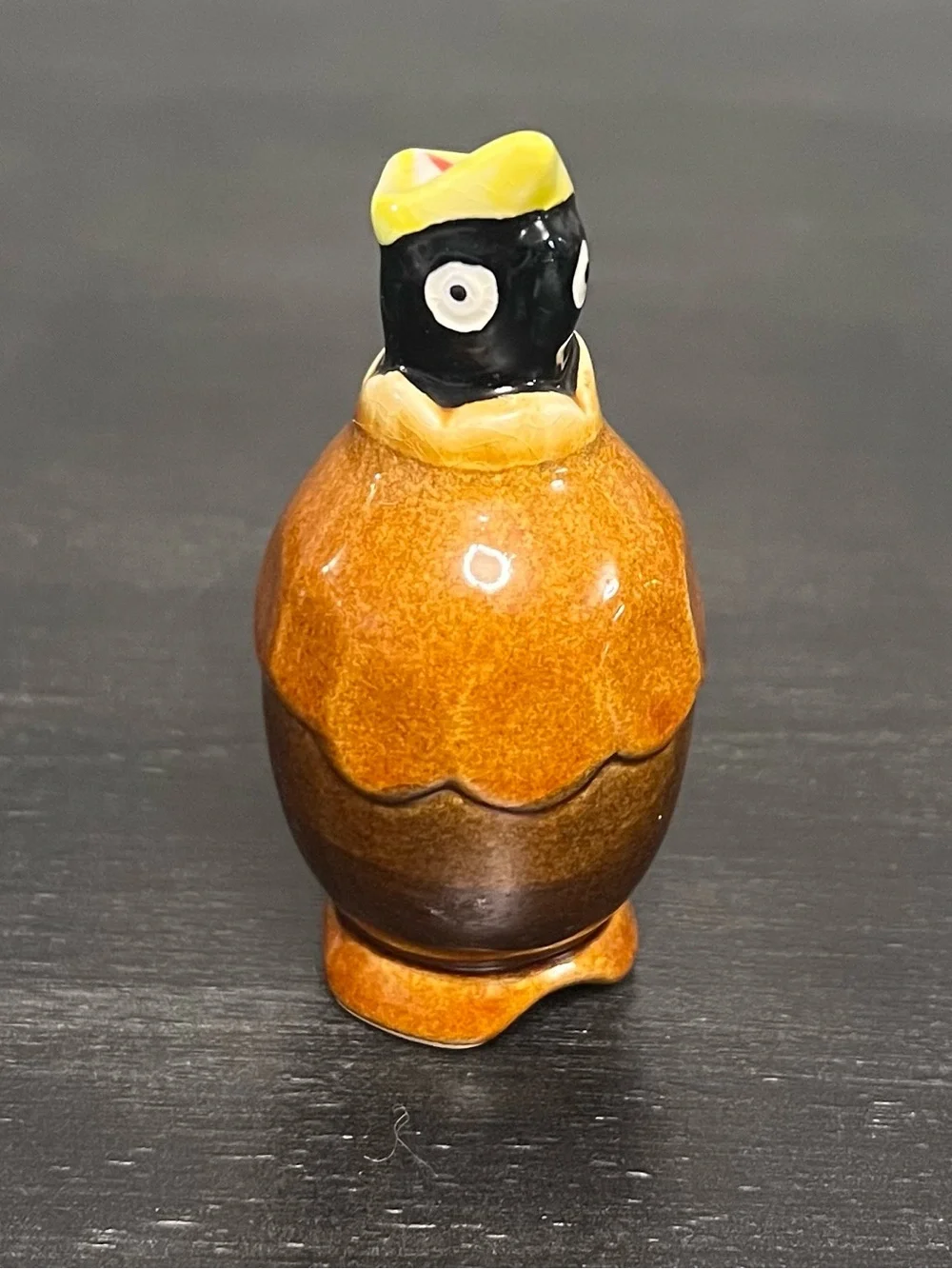 VTG Blackbird W/ Head Out Of Egg Shell Pie Bird Vent Funnel 3.25” Retro